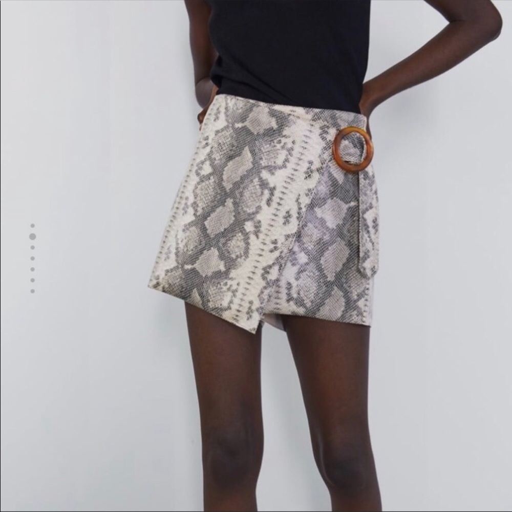 Zara Snakeskin Mini Skort